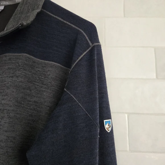 NWT Kuhl Ryzer 1/4 Zip Men's Pullover Size Medium Midnight Blue Navy Gray NEW - Picture 6 of 11